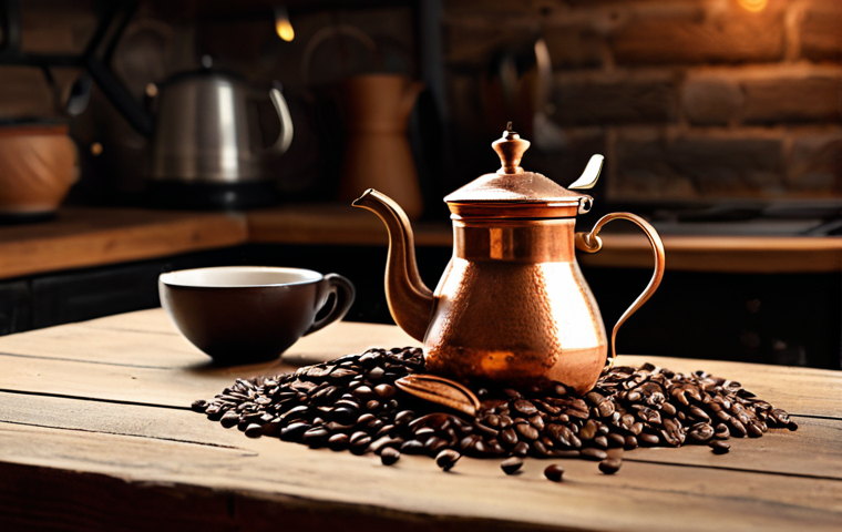 **
"A traditional copper Džezva coffee pot on a rustic wooden table, with finely ground coffee beans scattered around. Background shows a cozy Montenegrin kitchen with warm lighting. Focus on the rich textures and details of the coffee pot and beans. safe for work, appropriate content, fully clothed, professional, perfect anatomy, natural proportions, high quality."
**