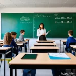 Home 19 몬테네그로의 교육제도 - A modern classroom in Montenegro featuring diverse students aged around 12-14 actively engaging with...